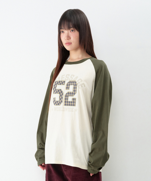 AMESWORLDWIDE（アメスワールドワイド）の「52 チェックアップリケ ラグラン長袖Tシャツ クリーム（Tシャツ/カットソー・レディース・その他・SMALL/MEDIUM/LARGE）」の7枚目の写真