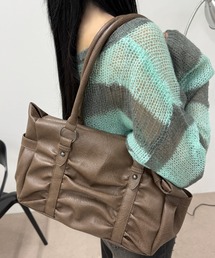 WEGO/フロントギャザーボストンバッグ