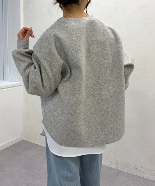 Jena espace merveilleux（ジェナ　エスパスメルヴェイユ）の「深V起毛プルオーバー　秋服（シャツ/ブラウス・レディース・ベージュ/ライトグレー・FREE）」の4枚目の写真