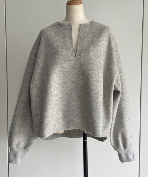 Jena espace merveilleux（ジェナ　エスパスメルヴェイユ）の「深V起毛プルオーバー　秋服（シャツ/ブラウス・レディース・ベージュ/ライトグレー・FREE）」の8枚目の写真
