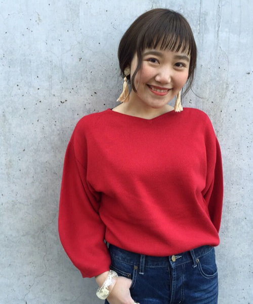 Kastane（カスタネ）の「モチモチバルーン袖PO（ニット/セーター・レディース・ブラック/アイボリー/マスタード/レッド・FREE）」の4枚目の写真