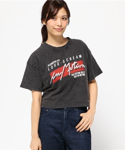 MOUSSY（マウジー）の「IN MOTION TSJ（Tシャツ/カットソー・レディース・レッド/ブラック/オフホワイト・FREE）」の12枚目の写真