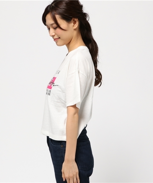 MOUSSY（マウジー）の「IN MOTION TSJ（Tシャツ/カットソー・レディース・レッド/ブラック/オフホワイト・FREE）」の5枚目の写真