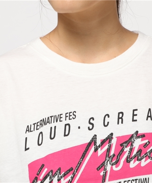 MOUSSY（マウジー）の「IN MOTION TSJ（Tシャツ/カットソー・レディース・レッド/ブラック/オフホワイト・FREE）」の7枚目の写真