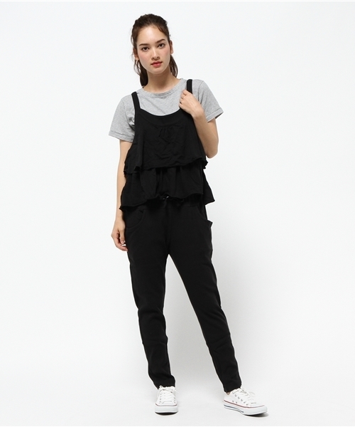 RODEO CROWNS WIDE BOWL（ロデオクラウンズワイドボウル）の「フリル オールインワン（つなぎ/オールインワン・レディース・ブラック/ホワイト系その他・MEDIUM）」の5枚目の写真