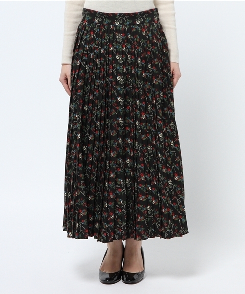 SLY（スライ）の「IVY FLOWER プリーツSK（スカート・レディース・ブラック/レッド・2/1）」の3枚目の写真