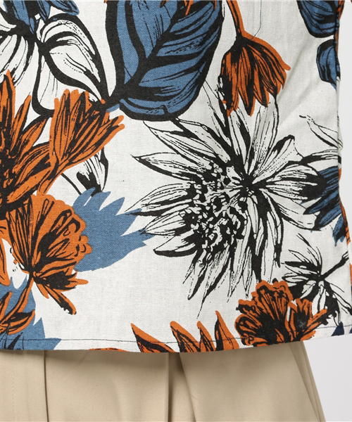 SpRay（スプレイ）の「リゾート柄５分袖オフショル（シャツ/ブラウス・レディース・カーキ/オフホワイト/ネイビー・FREE）」の9枚目の写真