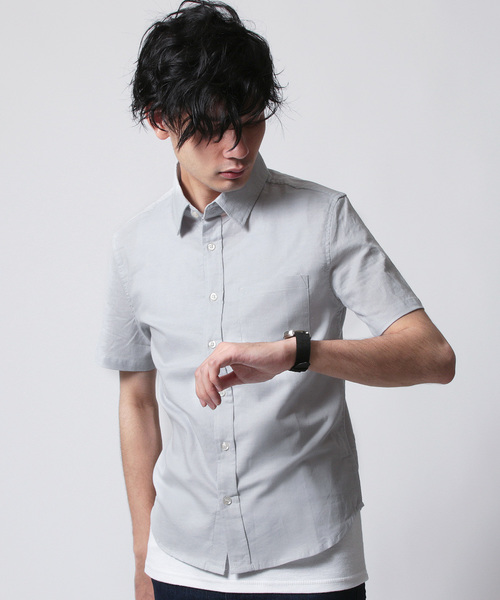 THE CASUAL（カジュアル）の「綿麻ストレッチ半袖シャツ リネンシャツ（シャツ/ブラウス・メンズ・グレー系その他/サックスブルー/ライトピンク/ホワイト/ホワイト系その他/ネイビー/ブルー系その他/レッド系その他/ストライプ/チェック/ライトイエロー/ミント/ラベンダー/カーキ/グレー・S/L/M/XL）」の5枚目の写真