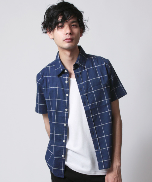 THE CASUAL（カジュアル）の「綿麻ストレッチ半袖シャツ リネンシャツ（シャツ/ブラウス・メンズ・グレー系その他/サックスブルー/ライトピンク/ホワイト/ホワイト系その他/ネイビー/ブルー系その他/レッド系その他/ストライプ/チェック/ライトイエロー/ミント/ラベンダー/カーキ/グレー・S/L/M/XL）」の9枚目の写真