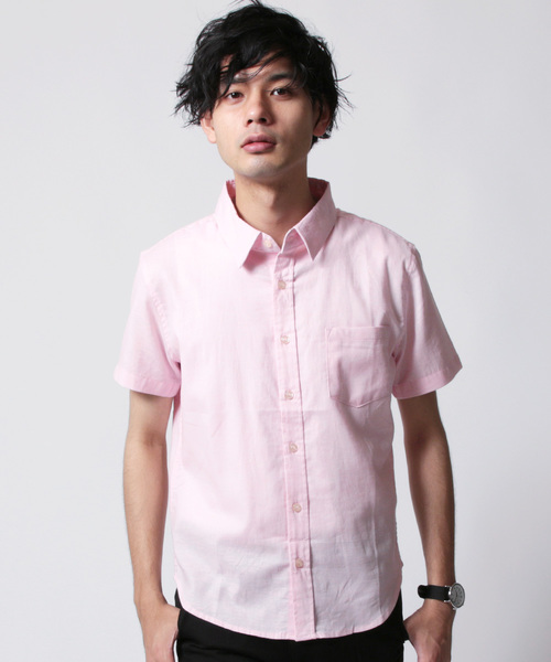 THE CASUAL（カジュアル）の「綿麻ストレッチ半袖シャツ リネンシャツ（シャツ/ブラウス・メンズ・グレー系その他/サックスブルー/ライトピンク/ホワイト/ホワイト系その他/ネイビー/ブルー系その他/レッド系その他/ストライプ/チェック/ライトイエロー/ミント/ラベンダー/カーキ/グレー・S/L/M/XL）」の12枚目の写真