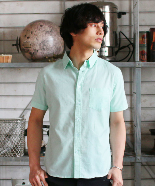 THE CASUAL（カジュアル）の「綿麻ストレッチ半袖シャツ リネンシャツ（シャツ/ブラウス・メンズ・グレー系その他/サックスブルー/ライトピンク/ホワイト/ホワイト系その他/ネイビー/ブルー系その他/レッド系その他/ストライプ/チェック/ライトイエロー/ミント/ラベンダー/カーキ/グレー・S/L/M/XL）」の7枚目の写真