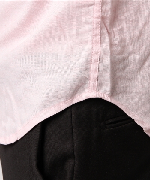 THE CASUAL（カジュアル）の「綿麻ストレッチ半袖シャツ リネンシャツ（シャツ/ブラウス・メンズ・グレー系その他/サックスブルー/ライトピンク/ホワイト/ホワイト系その他/ネイビー/ブルー系その他/レッド系その他/ストライプ/チェック/ライトイエロー/ミント/ラベンダー/カーキ/グレー・S/L/M/XL）」の21枚目の写真