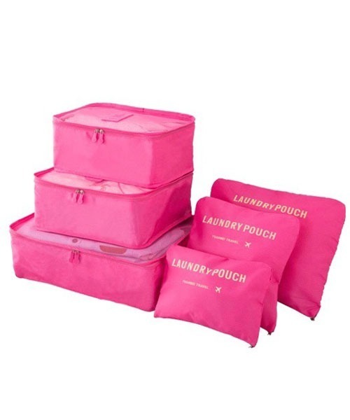 classicalelf（クラシカルエルフ）の「荷物整理に大活躍★トラベルポーチ6点セット　バッグインバッグ（トラベルグッズ・レディース・ブルー/ライトピンク/ネイビー/グレー/ワインレッド/グリーン/ピンク系その他/コーラルピンク・FREE）」の6枚目の写真