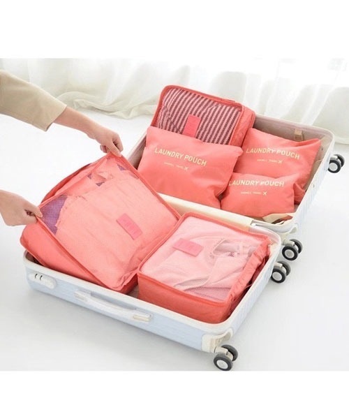 classicalelf（クラシカルエルフ）の「荷物整理に大活躍★トラベルポーチ6点セット　バッグインバッグ（トラベルグッズ・レディース・ブルー/ライトピンク/ネイビー/グレー/ワインレッド/グリーン/ピンク系その他/コーラルピンク・FREE）」の11枚目の写真