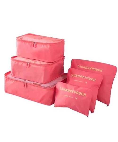 classicalelf（クラシカルエルフ）の「荷物整理に大活躍★トラベルポーチ6点セット　バッグインバッグ（トラベルグッズ・レディース・ブルー/ライトピンク/ネイビー/グレー/ワインレッド/グリーン/ピンク系その他/コーラルピンク・FREE）」の12枚目の写真