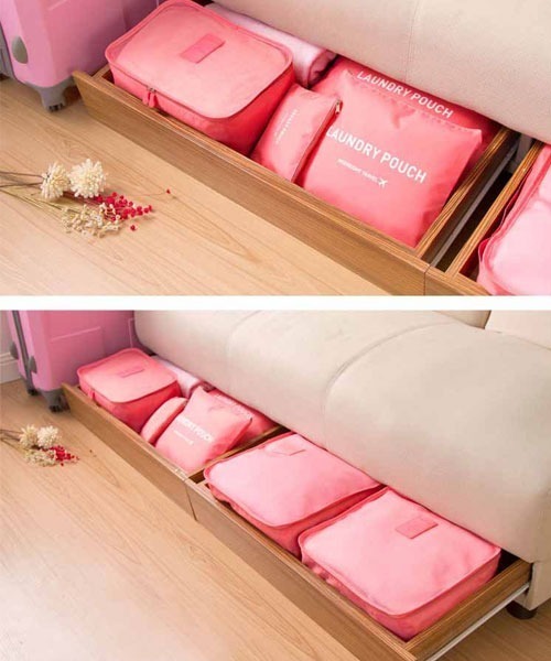 classicalelf（クラシカルエルフ）の「荷物整理に大活躍★トラベルポーチ6点セット　バッグインバッグ（トラベルグッズ・レディース・ブルー/ライトピンク/ネイビー/グレー/ワインレッド/グリーン/ピンク系その他/コーラルピンク・FREE）」の21枚目の写真