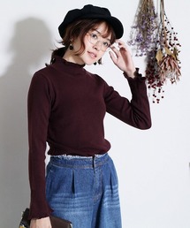 reca | フリル無地リブハイネックニット(ニット/セーター)
