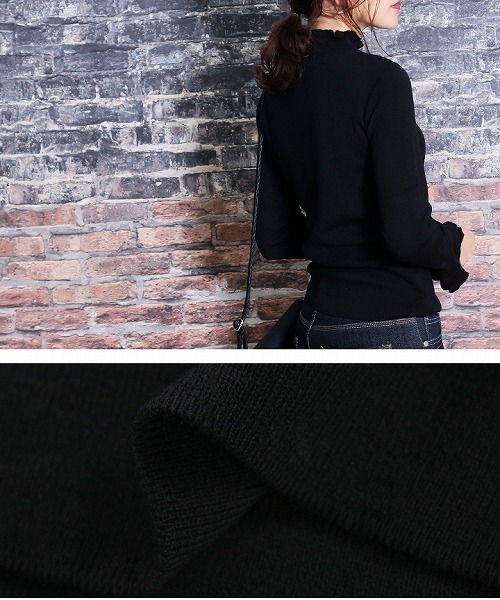 reca(レカ)の「フリル無地リブハイネックニット(ニット/セーター・レディース・ブラック/ダークグリーン/ボルドー・FREE)」の14枚目の写真