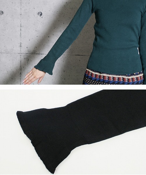 reca(レカ)の「フリル無地リブハイネックニット(ニット/セーター・レディース・ブラック/ダークグリーン/ボルドー・FREE)」の4枚目の写真