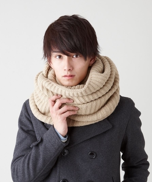 WEGO（ウィゴー）の「リブ編みスヌード（ストール/ショール・メンズ・ブラック/ダークグレー/ベージュ/ブルー系その他・FREE）」の3枚目の写真