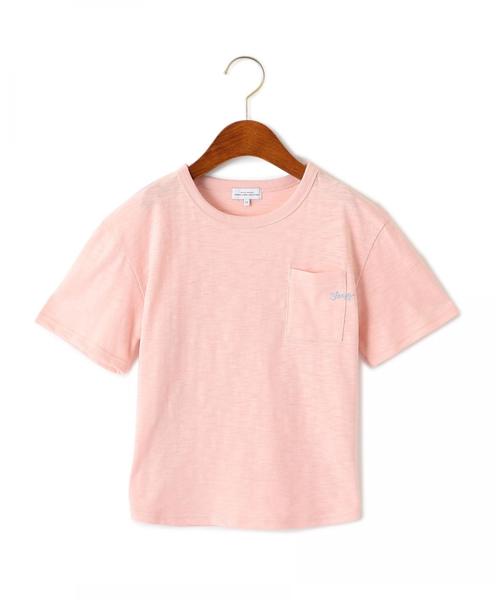 green label relaxing（グリーンレーベルリラクシング）の「【キッズ】オーバーサイズポケットT 5スリーブ ◆（Tシャツ/カットソー・キッズ・ライトピンク/ライム/ライトグレー/オフホワイト・135/105/115/95/125）」の4枚目の写真
