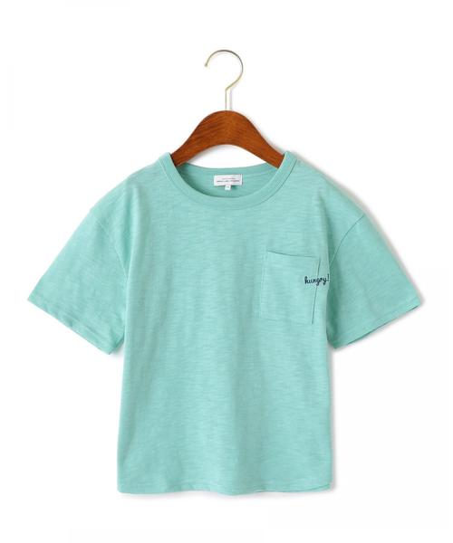 green label relaxing（グリーンレーベルリラクシング）の「【キッズ】オーバーサイズポケットT 5スリーブ ◆（Tシャツ/カットソー・キッズ・ライトピンク/ライム/ライトグレー/オフホワイト・135/105/115/95/125）」の3枚目の写真
