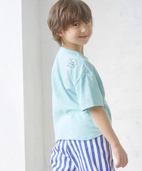 green label relaxing（グリーンレーベルリラクシング）の「【キッズ】オーバーサイズポケットT 5スリーブ（Tシャツ/カットソー・キッズ・ライトピンク/オフホワイト/ライトグレー/ライム・125/105/135/115/95）」の15枚目の写真