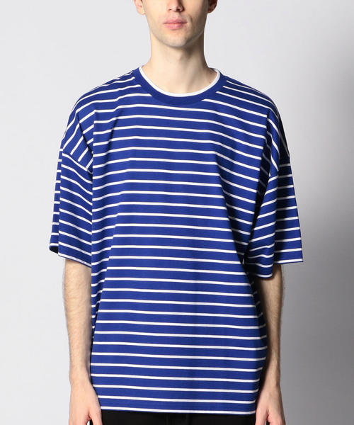 MONKEY TIME（モンキータイム）の「＜monkey time＞ BORDER WIDE TEE/Tシャツ（Tシャツ/カットソー・メンズ・ロイヤルブルー/ブラック/パープル・MEDIUM/LARGE/X-LARGE/SMALL）」の3枚目の写真