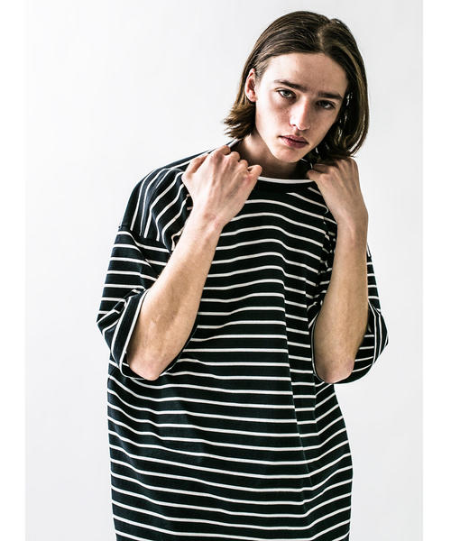 MONKEY TIME（モンキータイム）の「＜monkey time＞ BORDER WIDE TEE/Tシャツ（Tシャツ/カットソー・メンズ・ロイヤルブルー/ブラック/パープル・MEDIUM/LARGE/X-LARGE/SMALL）」の2枚目の写真