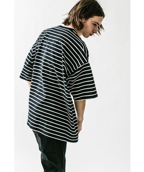 MONKEY TIME（モンキータイム）の「＜monkey time＞ BORDER WIDE TEE/Tシャツ（Tシャツ/カットソー・メンズ・ロイヤルブルー/ブラック/パープル・MEDIUM/LARGE/X-LARGE/SMALL）」の12枚目の写真