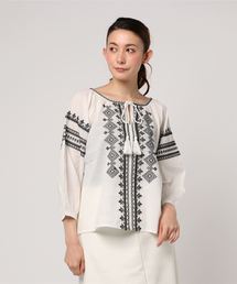 AMERICAN HOLIC | ・刺繍ギャザーブラウス(シャツ/ブラウス)