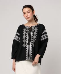 AMERICAN HOLIC | ・刺繍ギャザーブラウス(シャツ/ブラウス)