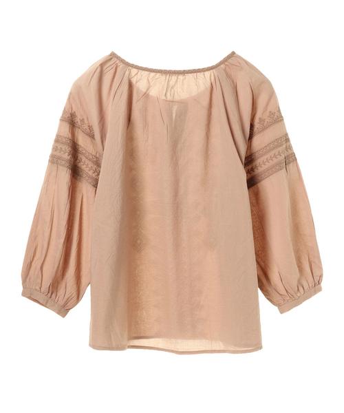 AMERICAN HOLIC（アメリカンホリック）の「・刺繍ギャザーブラウス（シャツ/ブラウス・レディース・オフホワイト/ブラック/ベージュ/マスタード・FREE）」の8枚目の写真