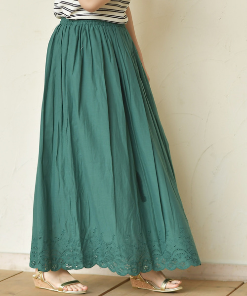 rps（アールピーエス）の「ヘムスカラップコットンスカート（スカート・レディース・ベージュ/ネイビー/イエロー/グリーン/アイボリー/チャコールグレー/ダークグリーン/ブラウン/マスタード/ピンク系その他・M）」の5枚目の写真