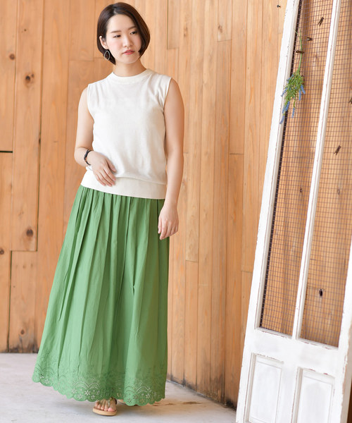 rps（アールピーエス）の「ヘムスカラップコットンスカート（スカート・レディース・ベージュ/ネイビー/イエロー/グリーン/アイボリー/チャコールグレー/ダークグリーン/ブラウン/マスタード/ピンク系その他・M）」の13枚目の写真