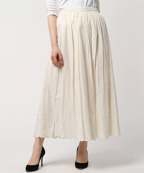 rps（アールピーエス）の「ヘムスカラップコットンスカート（スカート・レディース・ベージュ/ネイビー/イエロー/グリーン/アイボリー/チャコールグレー/ダークグリーン/ブラウン/マスタード/ピンク系その他・M）」の14枚目の写真