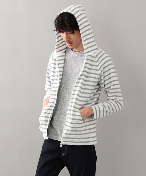 MACKINTOSH PHILOSOPHY（ﾏｯｷﾝﾄｯｼｭ ﾌｨﾛｿﾌｨｰ）の「【店舗限定】 ポリエステルパイル ジップアップパーカ（パーカー・メンズ・ホワイト系その他/ホワイト/ライトグレー/ブルー/ネイビー/ダークネイビー/ブルー系その他・42/36/38/40）」の3枚目の写真