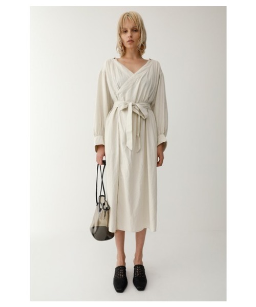 MOUSSY（マウジー）の「LINEN WRAP GOWN（その他アウター・レディース・ライトブラウン/ブラック/ライトグレー・FREE）」の2枚目の写真