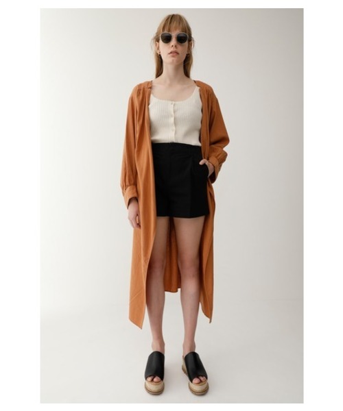 MOUSSY（マウジー）の「LINEN WRAP GOWN（その他アウター・レディース・ライトブラウン/ブラック/ライトグレー・FREE）」の3枚目の写真