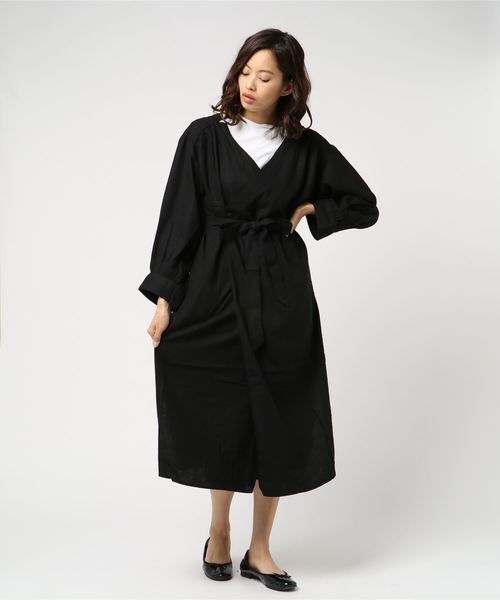 MOUSSY（マウジー）の「LINEN WRAP GOWN（その他アウター・レディース・ライトブラウン/ブラック/ライトグレー・FREE）」の7枚目の写真