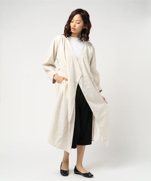 MOUSSY（マウジー）の「LINEN WRAP GOWN（その他アウター・レディース・ライトブラウン/ブラック/ライトグレー・FREE）」の8枚目の写真
