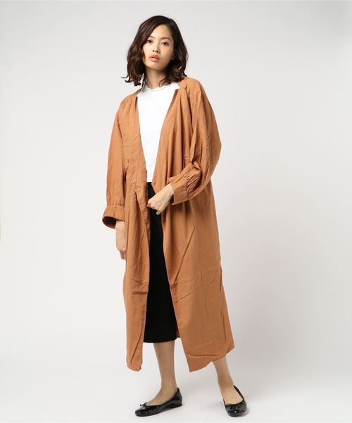 MOUSSY（マウジー）の「LINEN WRAP GOWN（その他アウター・レディース・ライトブラウン/ブラック/ライトグレー・FREE）」の9枚目の写真
