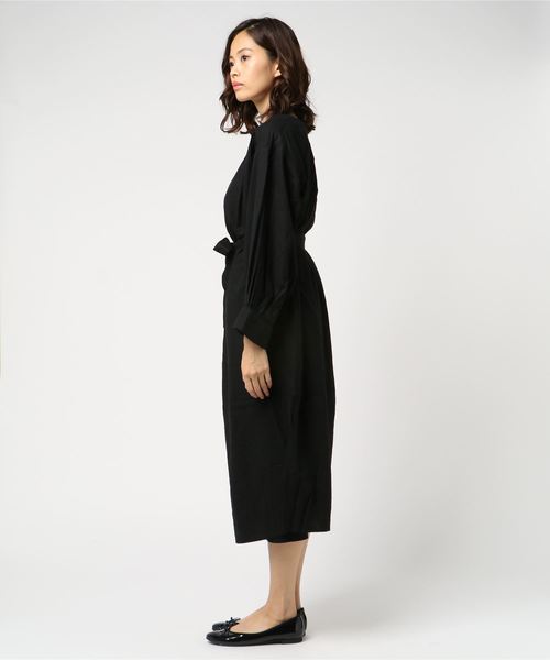 MOUSSY（マウジー）の「LINEN WRAP GOWN（その他アウター・レディース・ライトブラウン/ブラック/ライトグレー・FREE）」の4枚目の写真