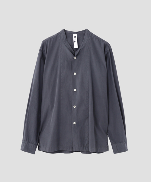 MHL.（エムエイチエル）の「GARMENT DYE BASIC POPLIN（シャツ/ブラウス・メンズ・ホワイト/ライトグレー/グレー・SMALL/MEDIUM/LARGE）」の3枚目の写真