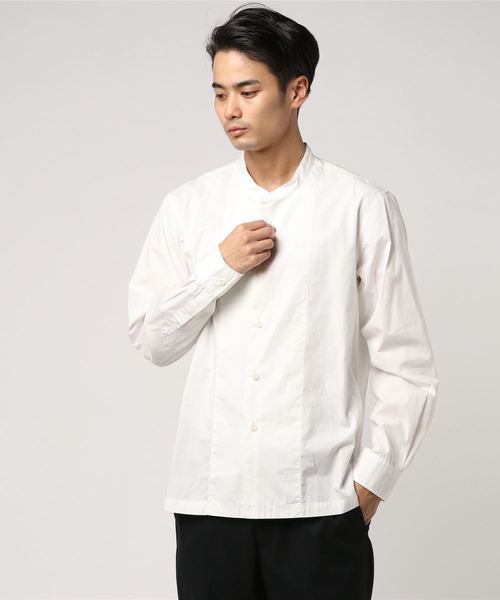 MHL.（エムエイチエル）の「GARMENT DYE BASIC POPLIN（シャツ/ブラウス・メンズ・ホワイト/ライトグレー/グレー・SMALL/MEDIUM/LARGE）」の14枚目の写真