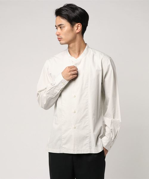 MHL.（エムエイチエル）の「GARMENT DYE BASIC POPLIN（シャツ/ブラウス・メンズ・ホワイト/ライトグレー/グレー・SMALL/MEDIUM/LARGE）」の13枚目の写真