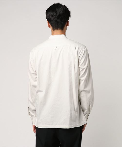 MHL.（エムエイチエル）の「GARMENT DYE BASIC POPLIN（シャツ/ブラウス・メンズ・ホワイト/ライトグレー/グレー・SMALL/MEDIUM/LARGE）」の5枚目の写真