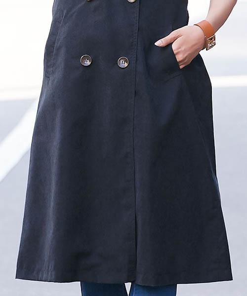 Pierrot（ピエロ）の「ロングトレンチジレ（トレンチコート・レディース・ベージュ/ネイビー/キャメル・M/L）」の7枚目の写真