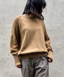 Munich | ウールリブ×ジャージーラウンドネックプルオーバー(ニット/セーター)