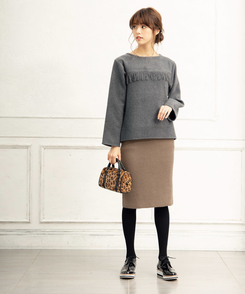 セール】【上下2SET】Vネックニットカーディガン＆ニットタイト